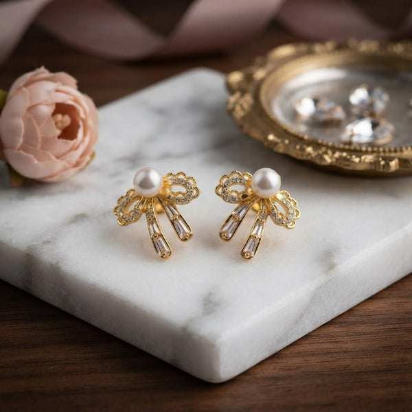 Pearl Bow Earrings