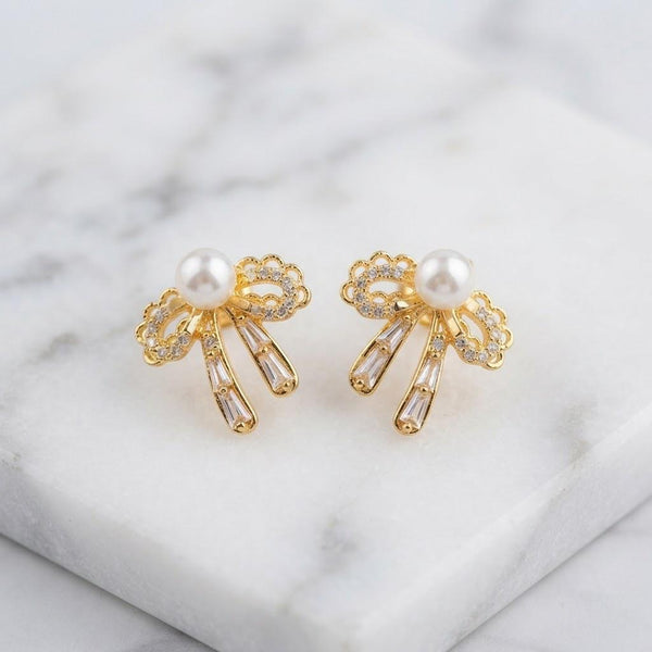 Pearl Bow Earrings