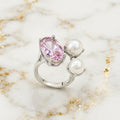 Crystal Pearl Rings (Adjustable)