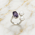 Crystal Pearl Rings (Adjustable)